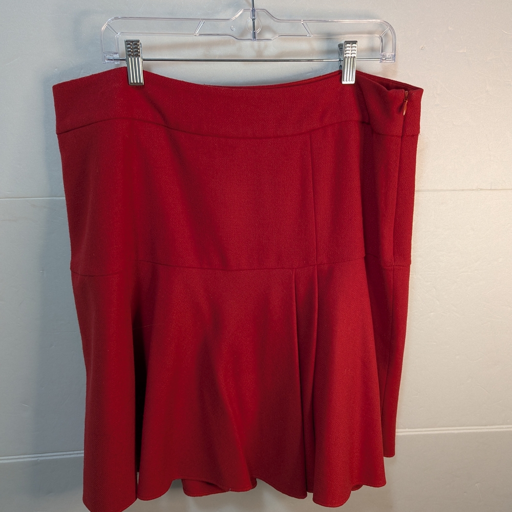 Vibrant Red A-Line Knee-Length Skirt for Casual Wear